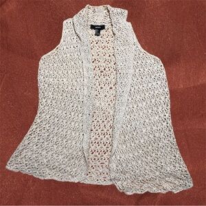 Sleeveless Crochet Vest Cream